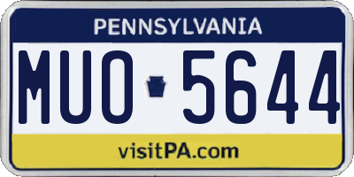 PA license plate MUO5644