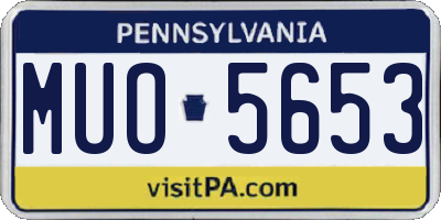 PA license plate MUO5653