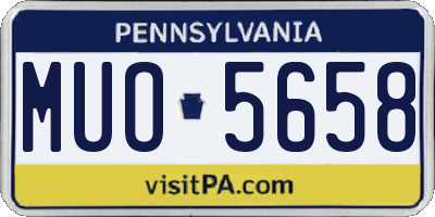 PA license plate MUO5658