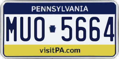 PA license plate MUO5664