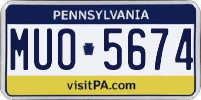 PA license plate MUO5674