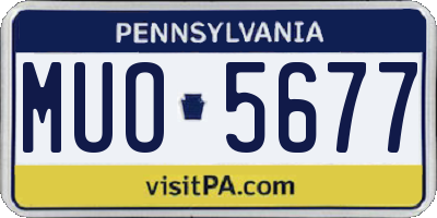 PA license plate MUO5677