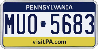 PA license plate MUO5683
