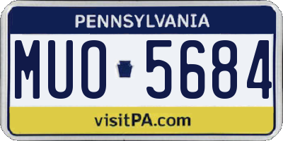 PA license plate MUO5684