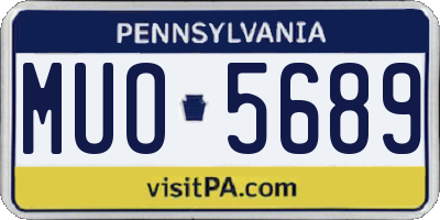 PA license plate MUO5689