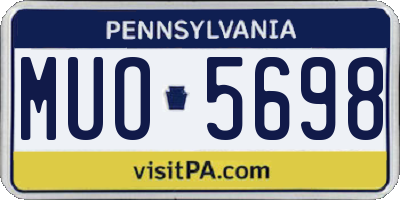 PA license plate MUO5698