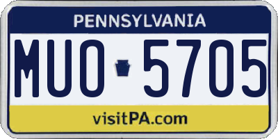 PA license plate MUO5705