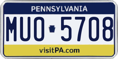 PA license plate MUO5708