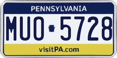 PA license plate MUO5728