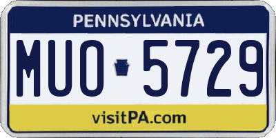 PA license plate MUO5729