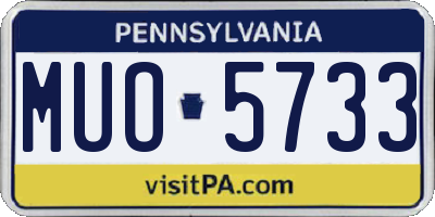 PA license plate MUO5733