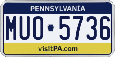 PA license plate MUO5736