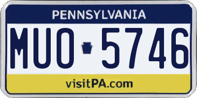 PA license plate MUO5746