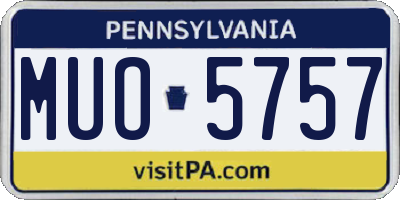 PA license plate MUO5757