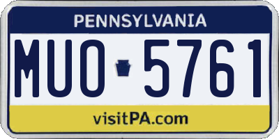 PA license plate MUO5761