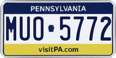 PA license plate MUO5772