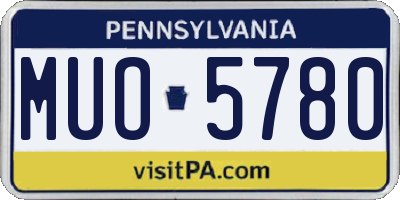 PA license plate MUO5780
