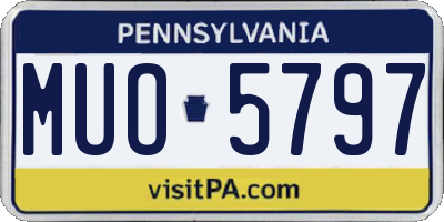 PA license plate MUO5797
