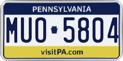 PA license plate MUO5804
