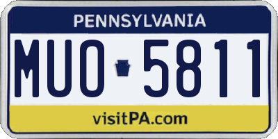 PA license plate MUO5811
