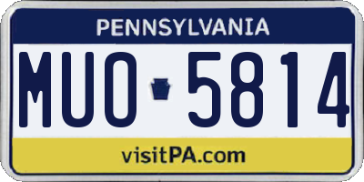 PA license plate MUO5814