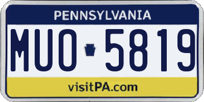 PA license plate MUO5819
