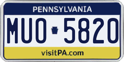 PA license plate MUO5820