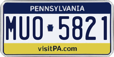 PA license plate MUO5821
