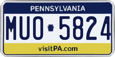 PA license plate MUO5824