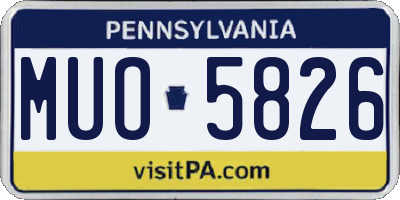 PA license plate MUO5826