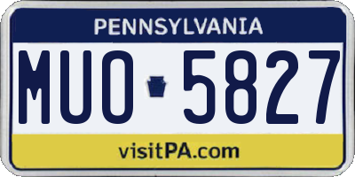 PA license plate MUO5827