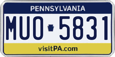 PA license plate MUO5831