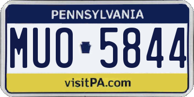PA license plate MUO5844