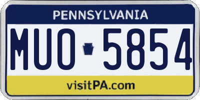 PA license plate MUO5854