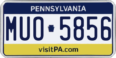 PA license plate MUO5856