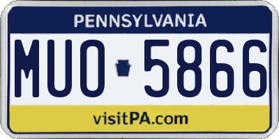 PA license plate MUO5866