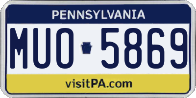 PA license plate MUO5869