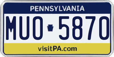 PA license plate MUO5870