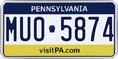 PA license plate MUO5874
