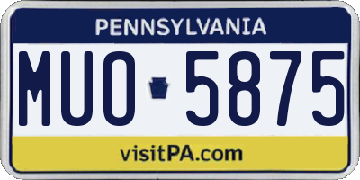 PA license plate MUO5875