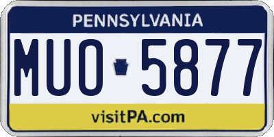 PA license plate MUO5877
