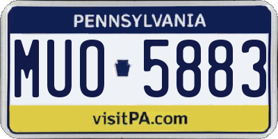 PA license plate MUO5883