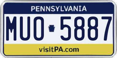PA license plate MUO5887