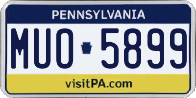 PA license plate MUO5899