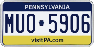 PA license plate MUO5906