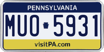 PA license plate MUO5931