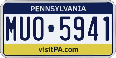 PA license plate MUO5941