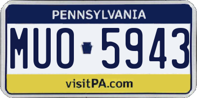 PA license plate MUO5943