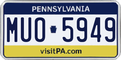 PA license plate MUO5949