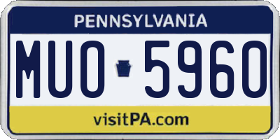 PA license plate MUO5960